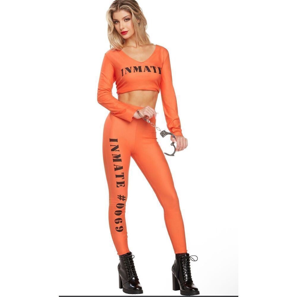 Party King NEW size L sexy inmate prisoner costume Halloween